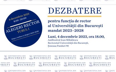 Dezbaterea între candidații pentru funcția de Rector al Universității din București, mandatul 2023-2028