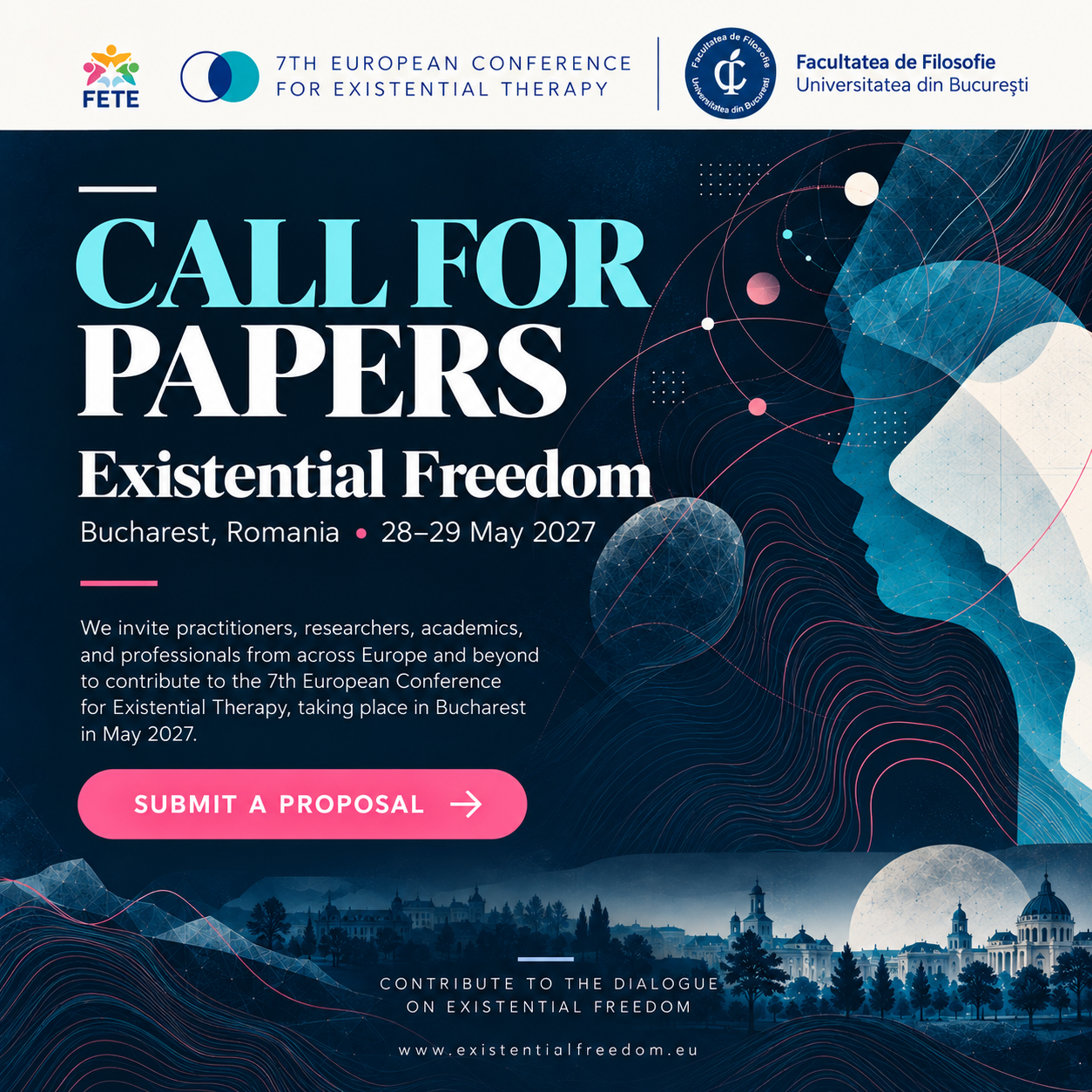 Call for Papers deschis: Existential Freedom — 7th European Conference for Existential Therapy