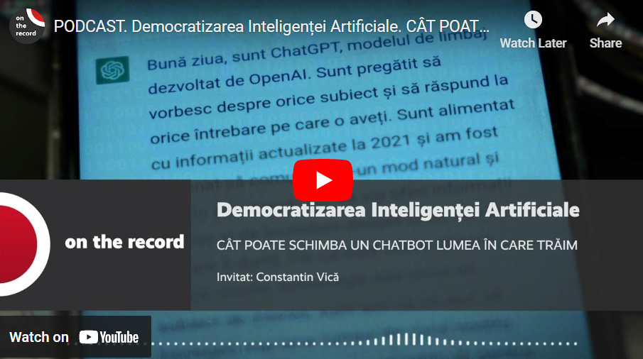 Despre Democratizarea Inteligenței Artificiale cu Lect. univ. dr. Constantin Vică