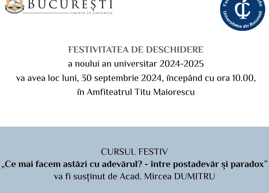 DESCHIDEREA ANULUI UNIVERSITAR 2024-2025