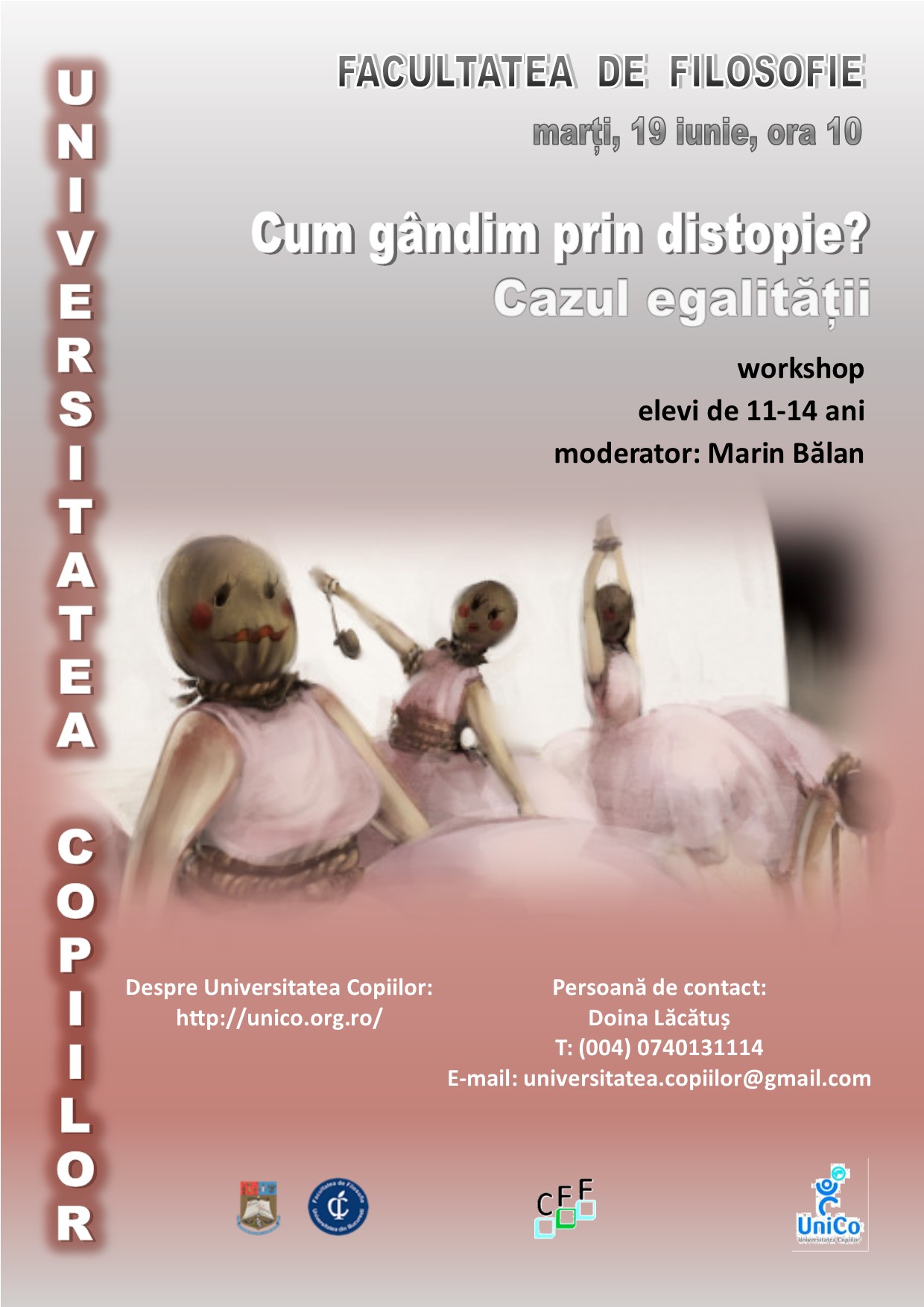 CUM GÂNDIM PRIN DISTOPIE? CAZUL EGALITĂȚII  (workshop, elevi de 11-14 ani)