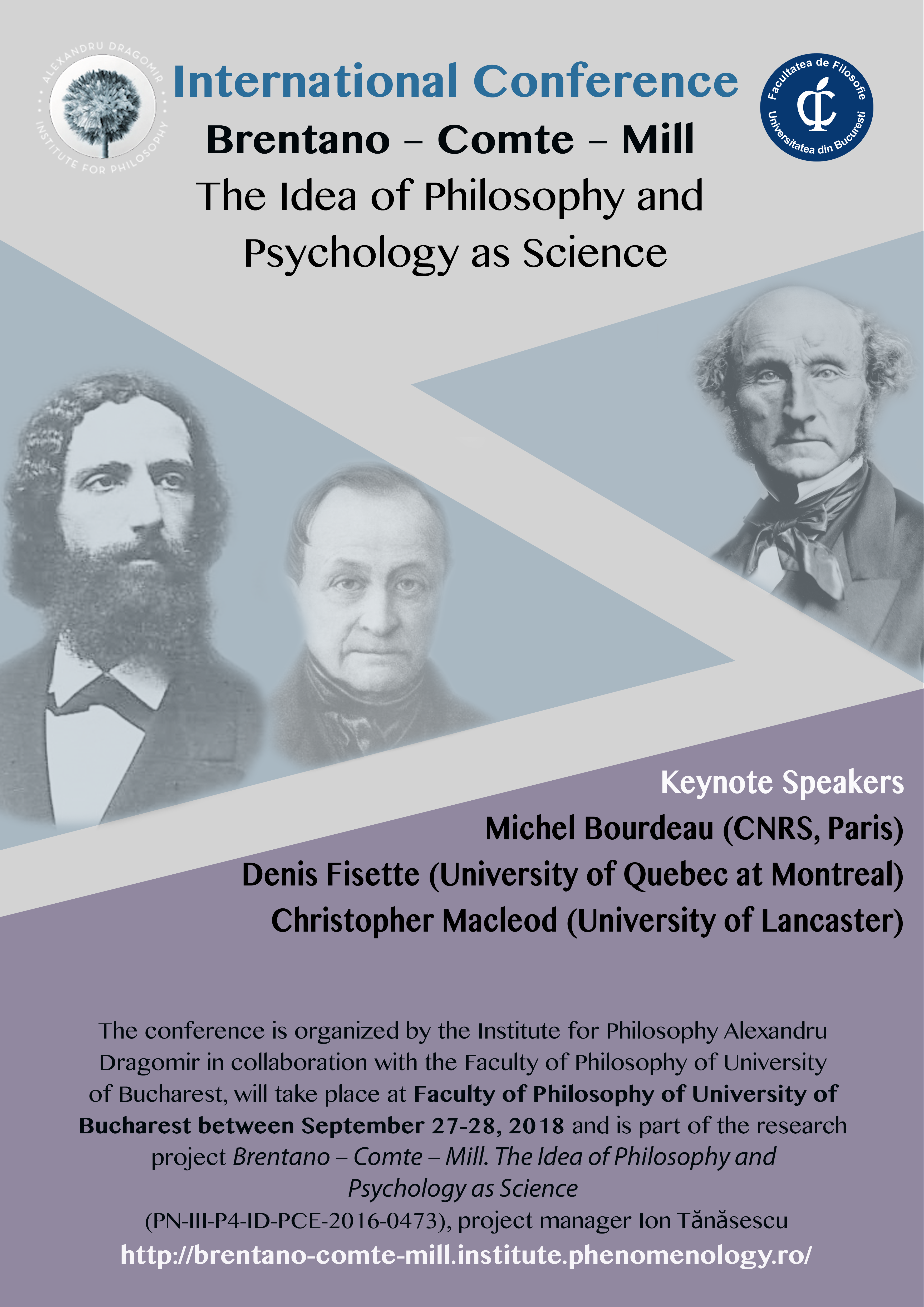 International Conference: “Brentano – Comte – Mill: The Idea of Philosophy and Psychology as Science”