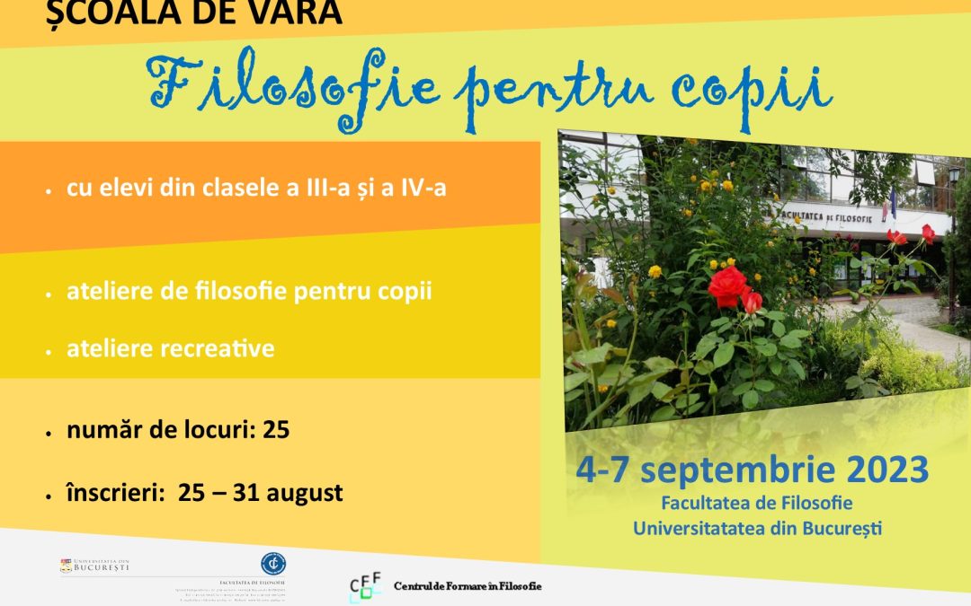 Școală de vară – filosofie pentru copii: ediția a III-a