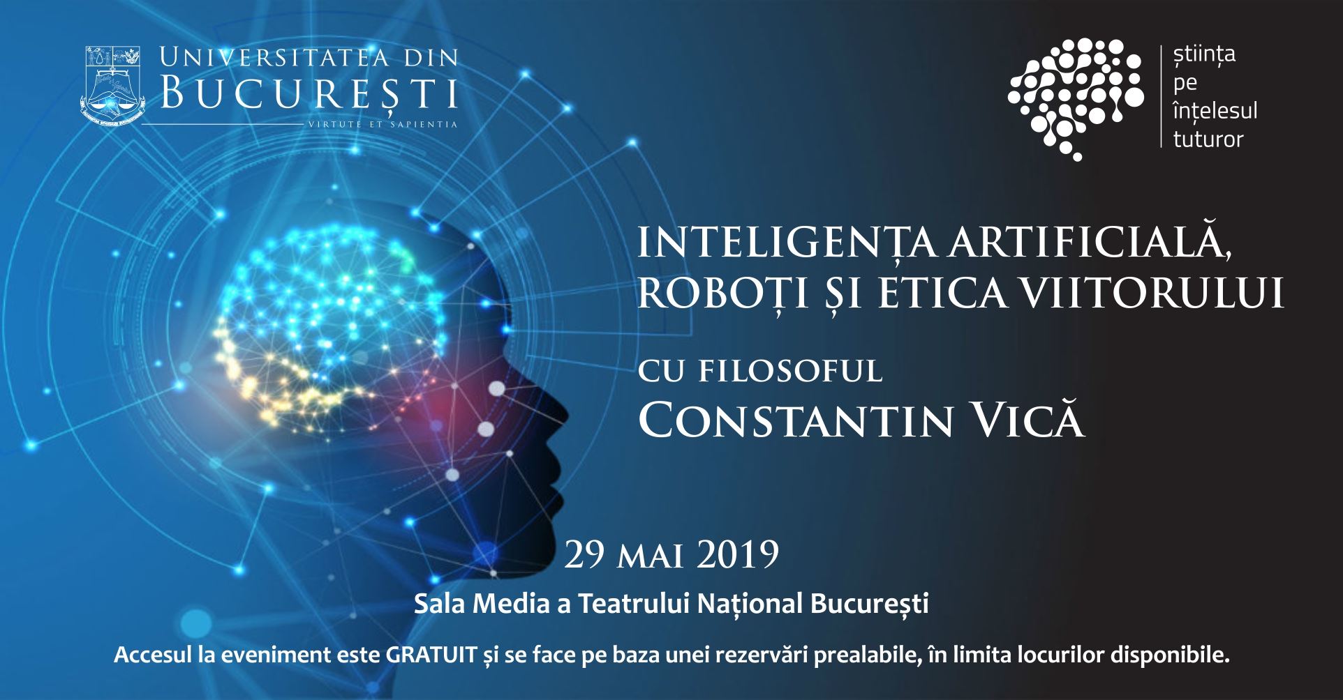 „Inteligență artificială, roboți și etica viitorului” cu Constantin VICĂ