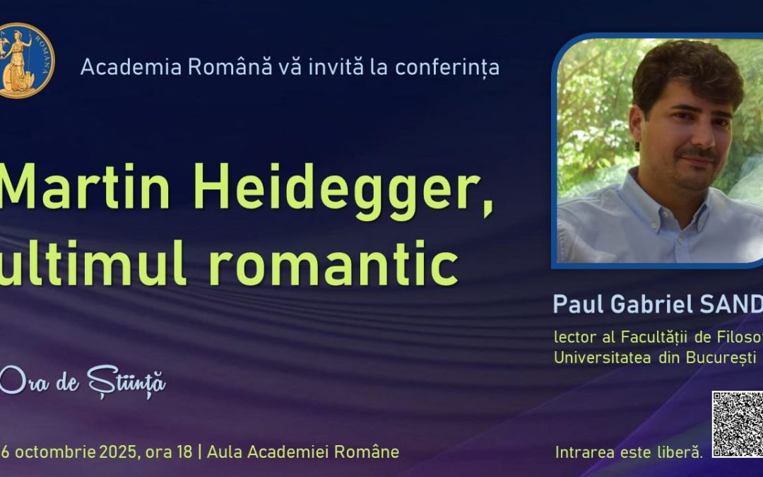 Colegul nostru, lect. dr. Paul Gabriel SANDU, va susține o conferință la Academia Română în cadrul proiectului Ora de Știință