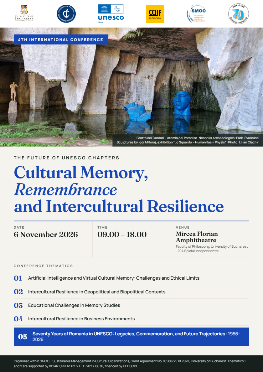 International Conference: The Future of UNESCO Chapters: Cultural Memory, Remembrance and Intercultural Resilience. The 4th Edition – 6 November 2026