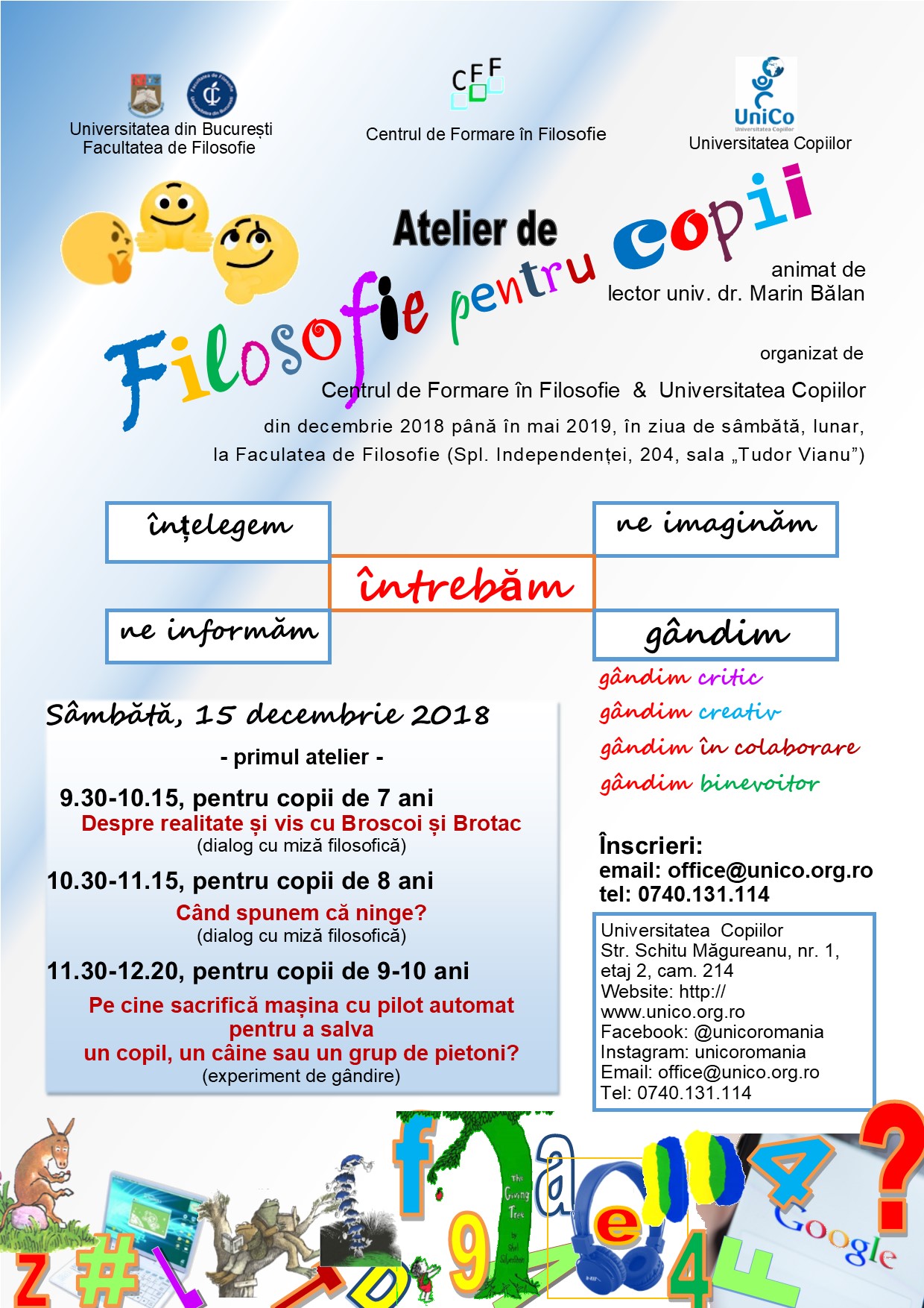 Atelier de Filosofie pentru copii – 15 decembrie 2018