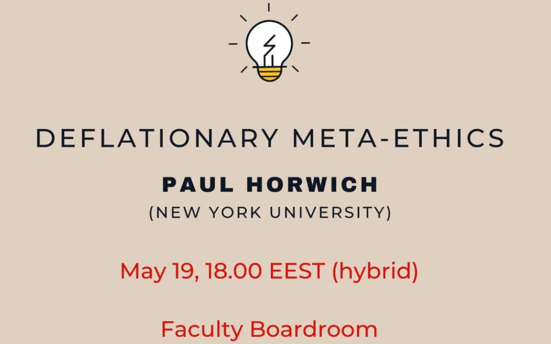 ALEF Seminar: Paul Horwich, “Deflationary meta-ethics”