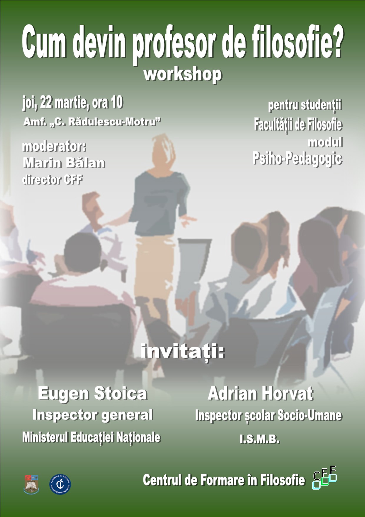 Workshop: Cum devin profesor de filosofie?