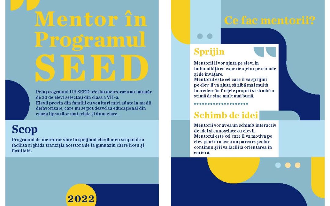 Înscrierea studenților pentru a deveni mentori SEED
