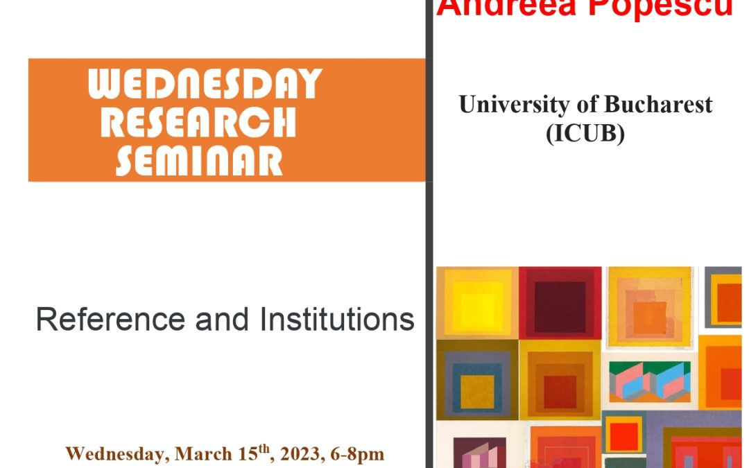 Seminar cercetare DFT ‘Reference and Institutions’