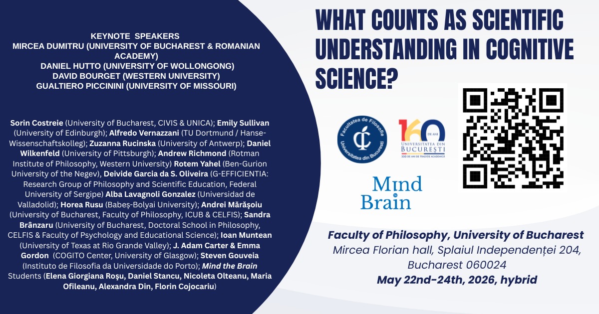 afis Conferința internațională What counts as scientific understanding in cognitive science