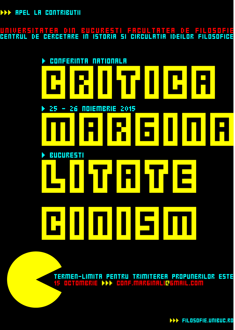 CFP: conferinţa naţională „CRITICĂ, MARGINALITATE, CINISM”