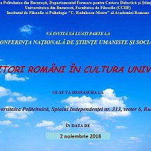 Conferința Națională „Gânditori Români în Cultura Universală, 100 de ani de la Marea Unire”