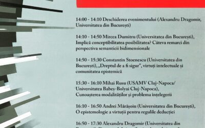 Atelier „Epistemologia virtuții și problema cunoașterii modalităților”