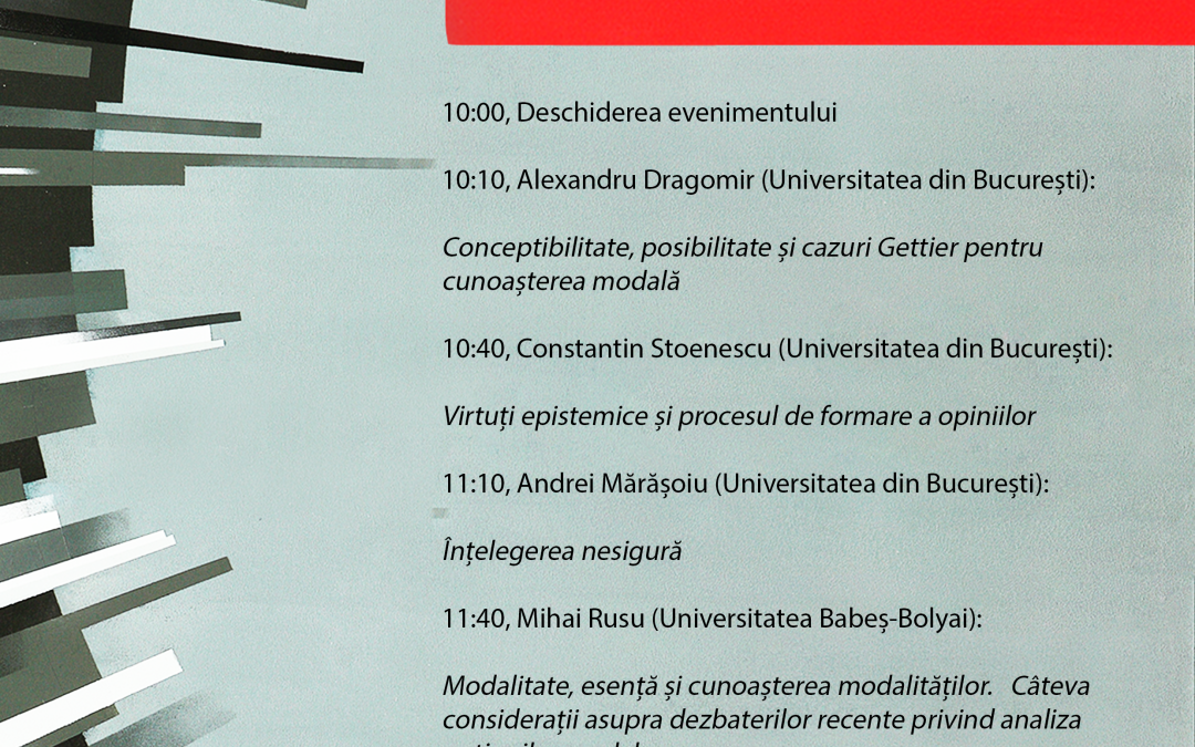 Atelier „Epistemologie și modalități”